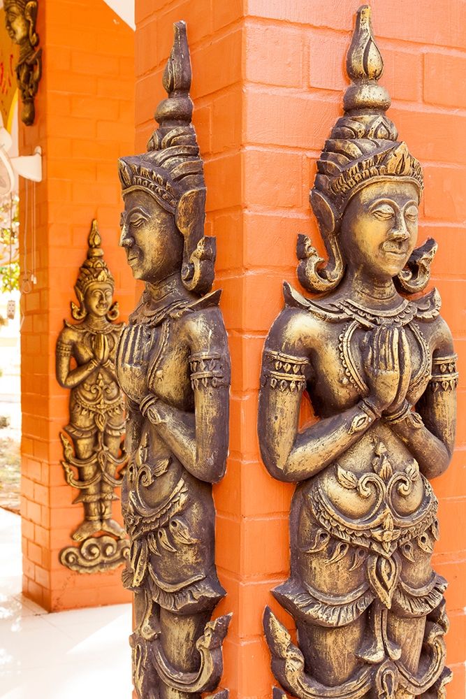 Thailand-Nong Khai Province Relief statues ornament walls Phra That Bang Phuan temple